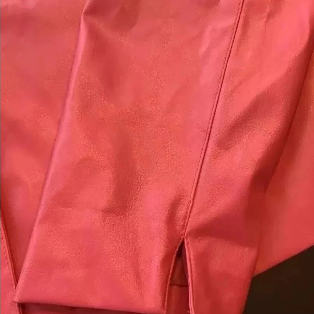 Women’s Blazer jacket Vegan Leather Pink Lined Fits M Barbiecore - Picture 9 of 13